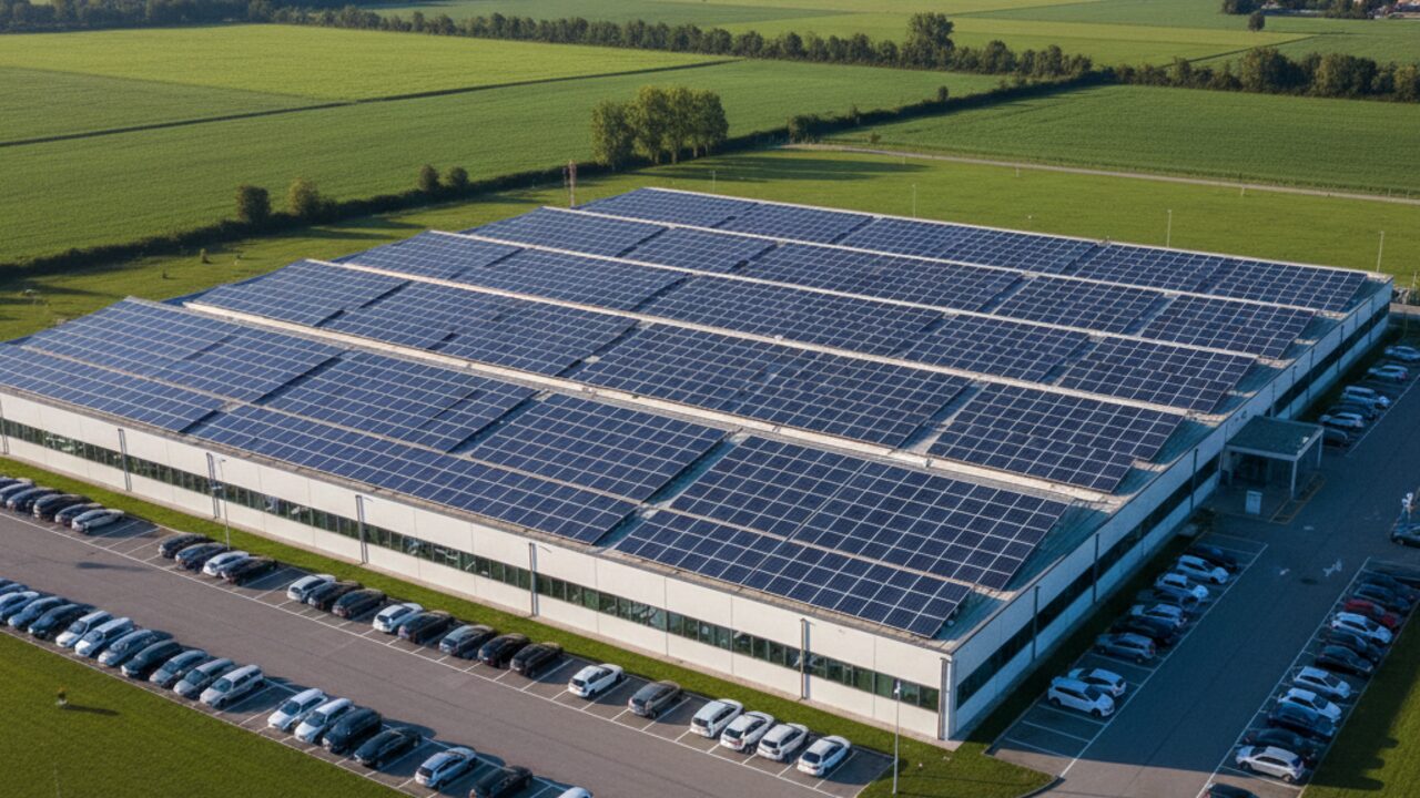Cantiere fotovoltaico industriale